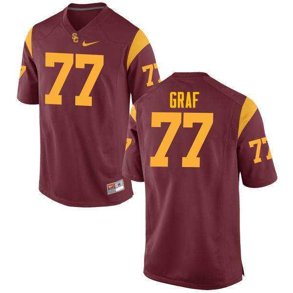 Men #77 Kevin Graf USC Trojans College Football Jerseys-Red - Click Image to Close
